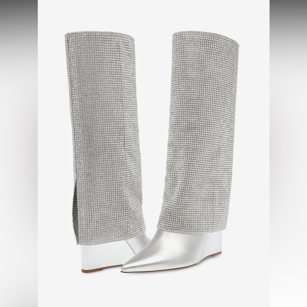 Steve Madden Silver Rhinestone Boots